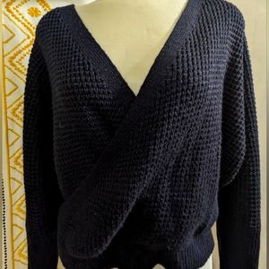 Dark Navy Blue Cross Pullover Sweater